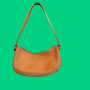 Ellen Tracy mini purse tan leather shoulder bag OS